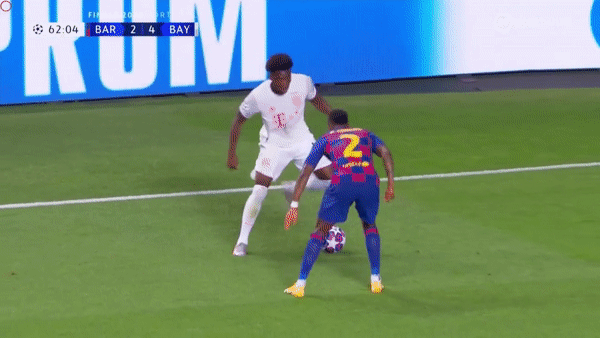 Alphonso Davis vs FC Barcelona outside chop GIF